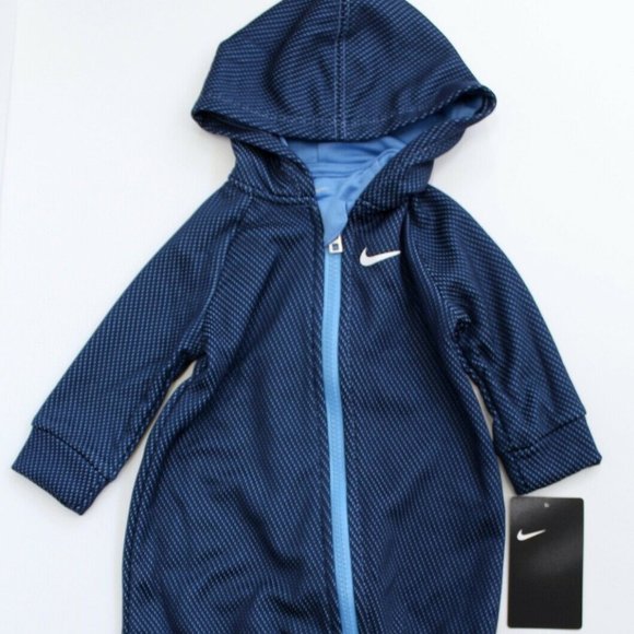 Nike Hooded Zip Fleece Lined Bodysuit Coverall Size 6M